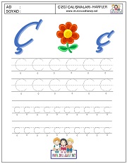 ç harfi çizgi çalışması